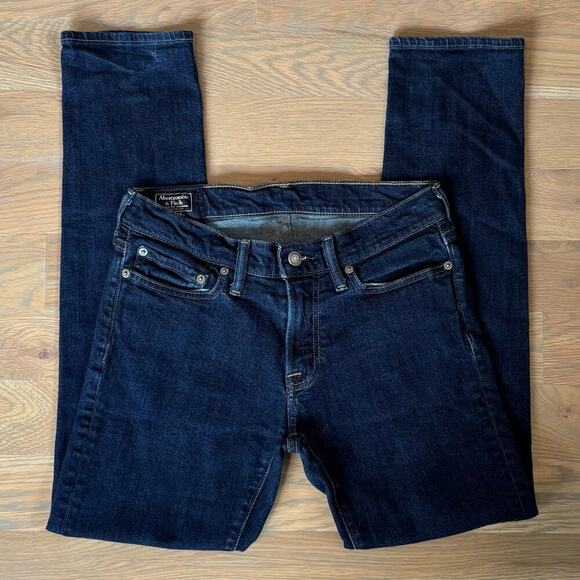 Abercrombie & Fitch Langdon Skinny Stretch Jeans Dark Rinse Mens Size 28x30 - Picture 6 of 7